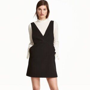 H&M | Black Romper Dress V Neck Dress - Size 14